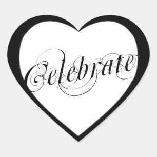 Stickers Coeur noir & blanc élégant