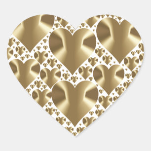 Stickers coeur OR Faux Foil