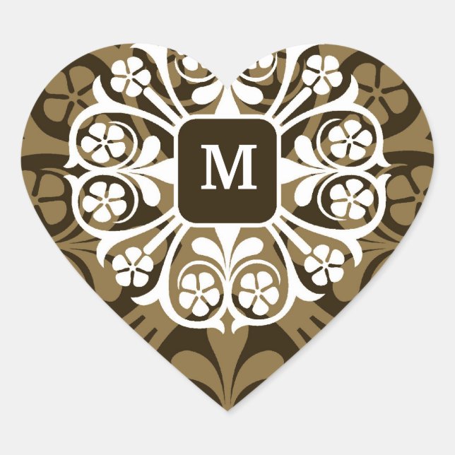 Stickers Coeur Or Initiales Monogrammes (Devant)