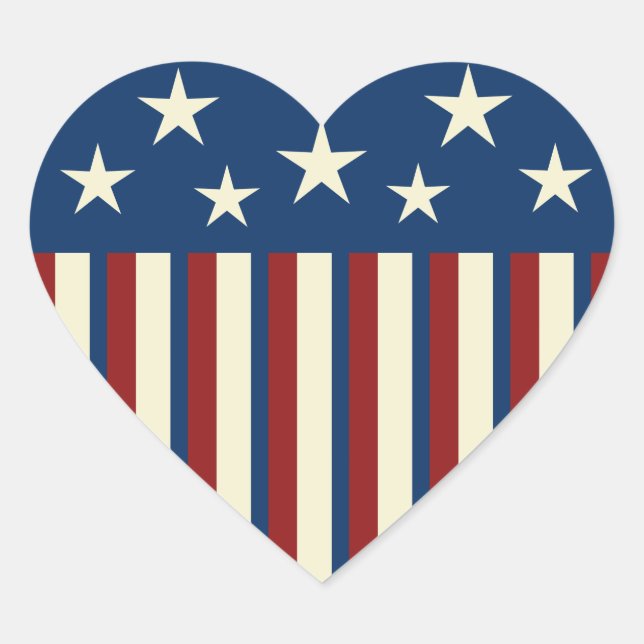 Stickers Coeur patriotique (Devant)