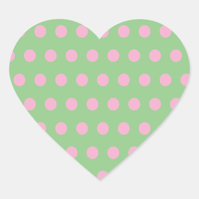 Stickers Coeur Pointe Polka (Sage Green & Pastel P (Devant)