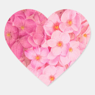 Stickers Coeur rose Hydrangea Fleurs