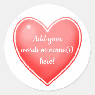 Stickers Coeur Rouge personnalisé
