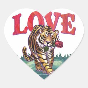 Stickers Coeur Tiger Love