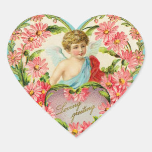 Stickers Coeur Valentine Victorian
