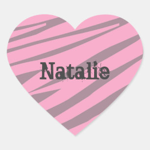 Stickers Coeur Zebra pour enfants personnalisés