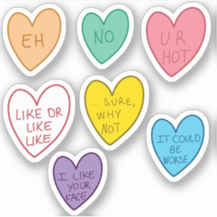 Stickers Coeurs de bonbons amusants