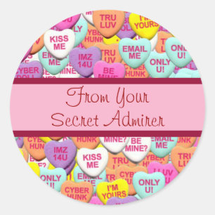 Stickers Coeurs de bonbons personnalisables