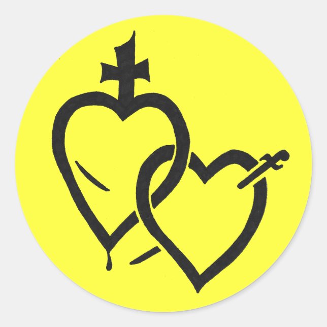 Stickers Coeurs Sacrés et Immaculés (Devant)