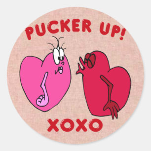 Stickers Coeurs Valentin Pucker Up