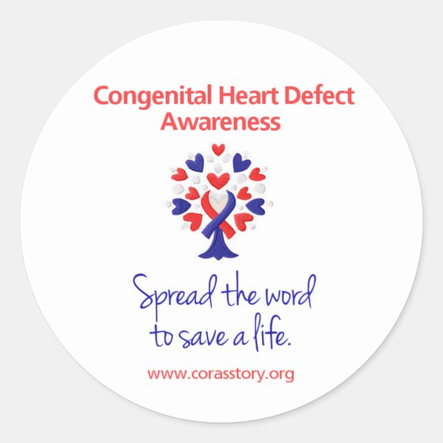 Stickers Congénitale de sensibilisation au coeur (Devant)