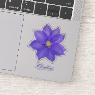 Stickers Contour Purple Clematis Vinyl