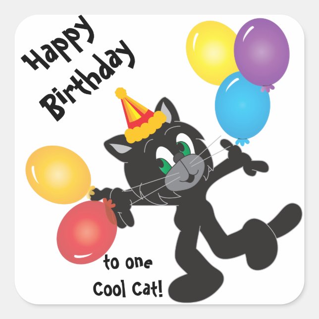 Stickers Cool de fête d'anniversaire heureux (Devant)