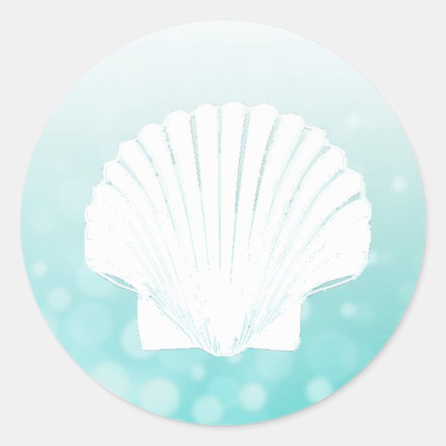 Stickers Coquillages turquoises et blancs (Devant)