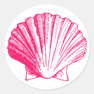 Stickers Coquille de la mer Rose profonde