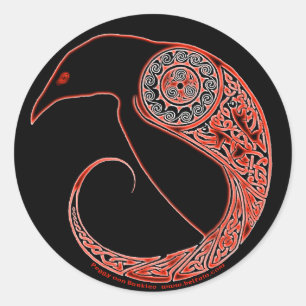 Stickers Corbeau Celtique Morrigan, Noir