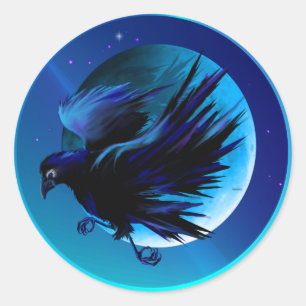 Stickers Corbeau et Lune