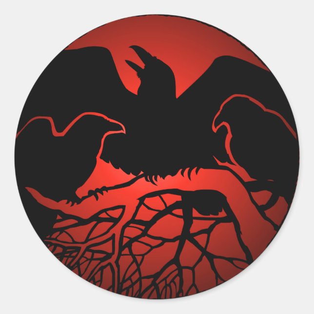 Stickers Corbeau Raven Cadeaux Raven Crow Art Stic (Devant)