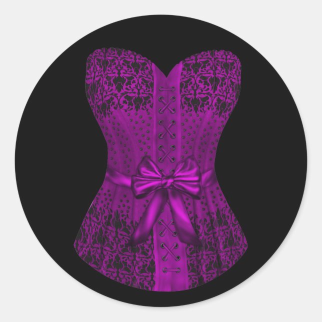 Stickers Corset noir et violet élégant (Devant)