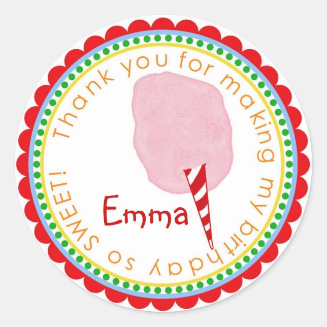Stickers Cotton Candy - Rose (Devant)