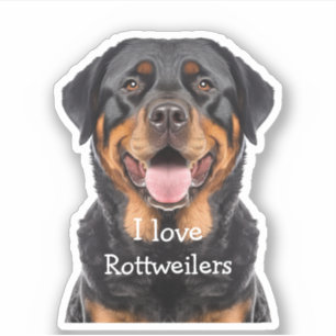 Stickers coupe chiens de race Rottweiler