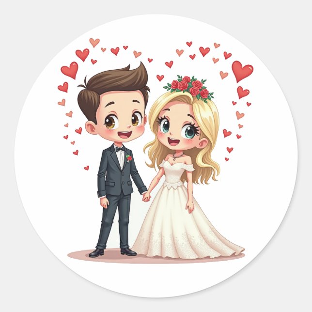 Stickers Couple du jour du mariage (Devant)