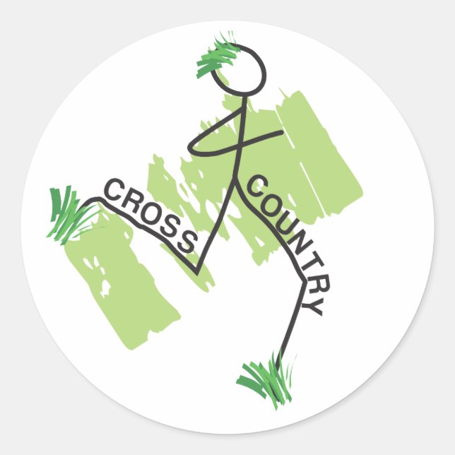 Stickers coureur d'herbes de cross-country (Devant)