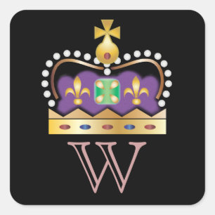 Stickers Couronne avec monogramme