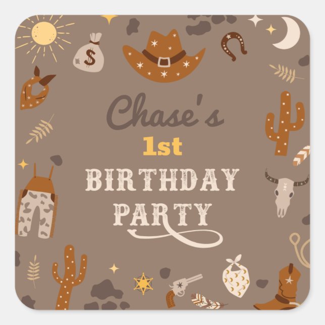Stickers Cowboy Party | Stickers Western Party (Devant)