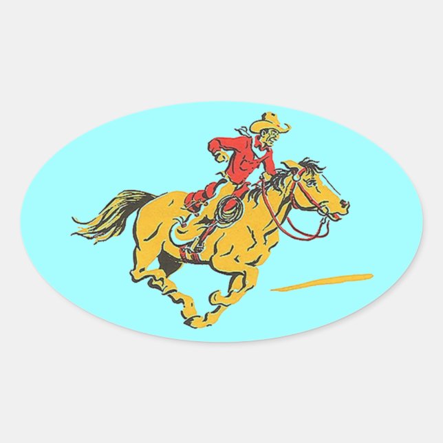 Stickers Cowboy Pferd Rodeo Rider Race Barrel Hat (Vorderseite)