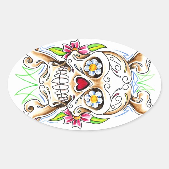 Stickers crâne à sucre (Devant)
