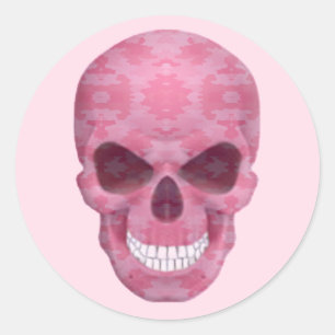 Stickers crâne Camouflage rose