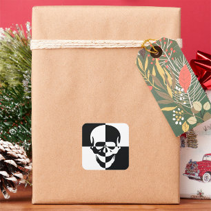 Stickers Crâne noir et blanc