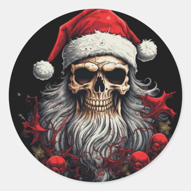 Stickers crâne père Noël (Devant)