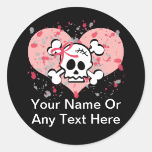Stickers crâne rose personnalisé