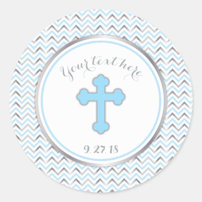 Stickers Cross-Party-Blue & Silver (Devant)