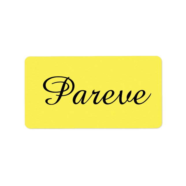 Stickers cuisine Kosher Étiquette Pareve Parve Par (Devant)