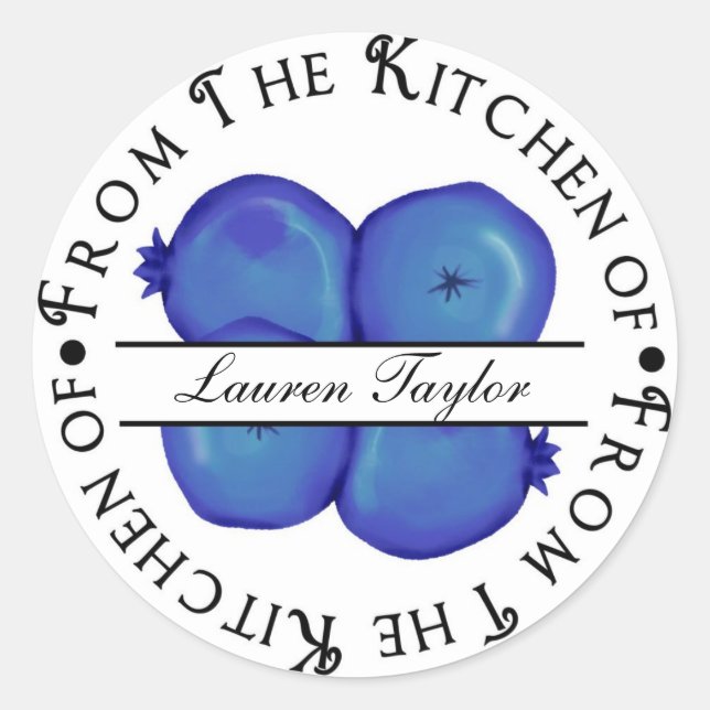 Stickers Cuisine personnalisée - Bleuets (Devant)