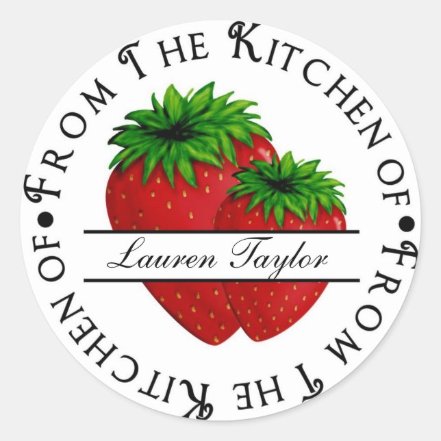Stickers Cuisine Personnalisée - Fraises (Devant)