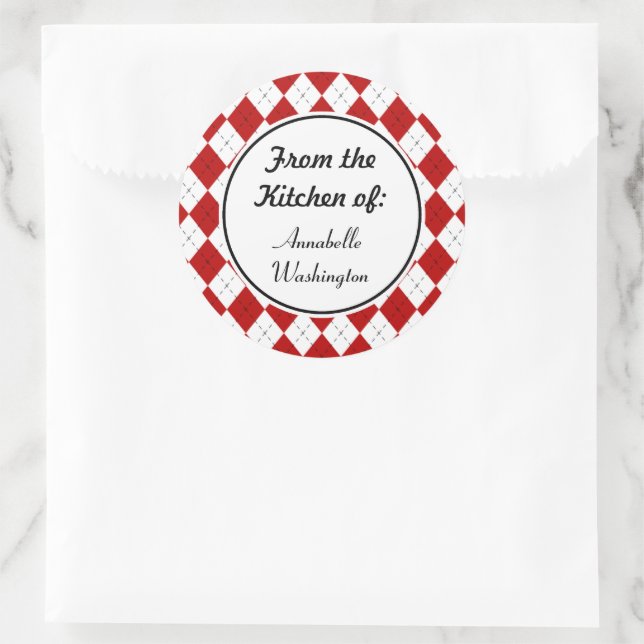 Stickers Cuisine Rouge Personnalisée (Sac)