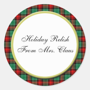 Stickers Cuisinière de vacances Green Red Plaid