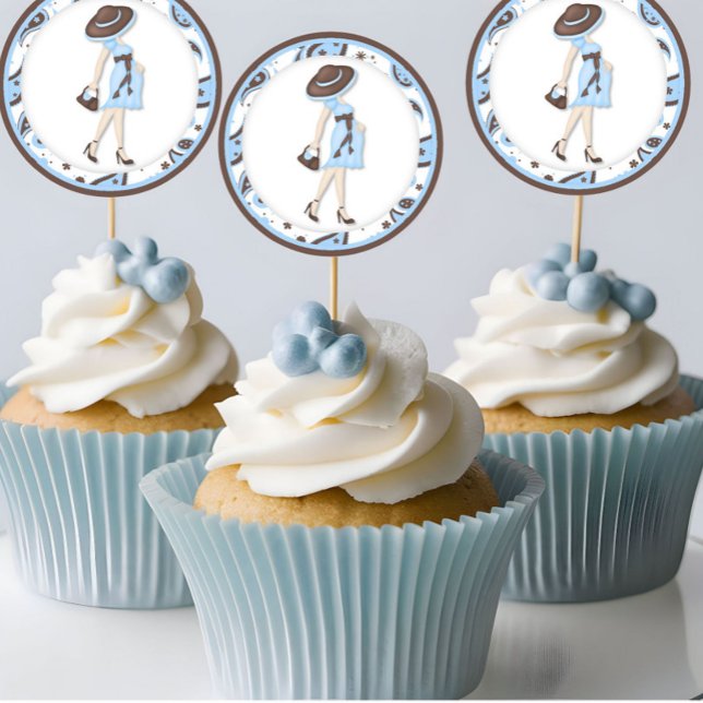 Stickers Cupcake baby shower bleu (Créateur téléchargé)