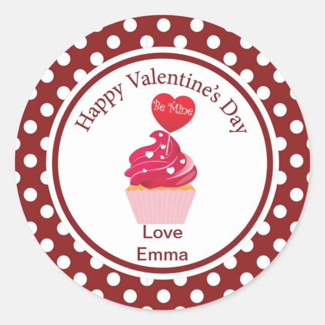 Stickers Cupcake de la Saint Valentin "Soyez à moi (Devant)