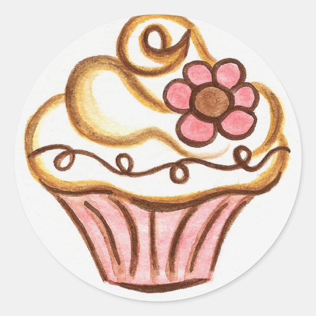Stickers Cupcake Fleur (Devant)