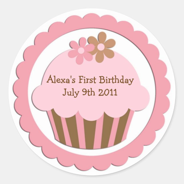 Stickers Cupcake personnalisables Étiquettes (Devant)