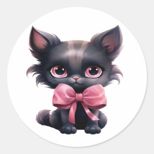 Stickers Cute Kitten Noir