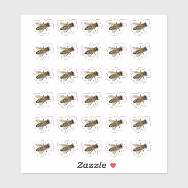 Stickers d'abeilles blanches ou transparentes (Feuille)