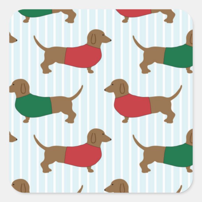 Stickers Dachshund Dogs colorés (Devant)