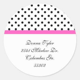 Stickers d'adresse de point et d'ajustement rose P