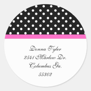 Stickers d'adresse de point et d'ajustement rose P